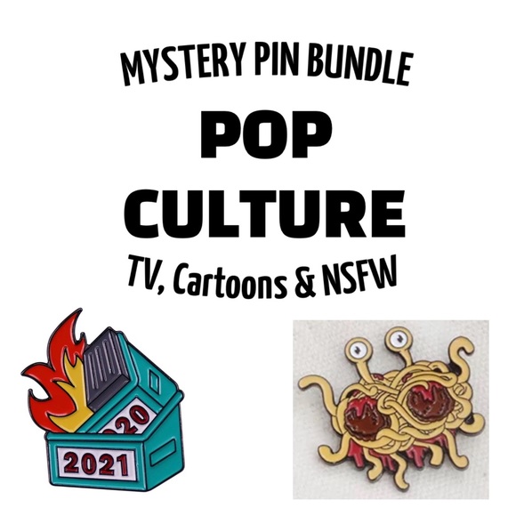 Pop Culture 4 PINS MYSTERY BUNDLE Cartoons TV Netflix Fans NSFW Quotes Bulk Set - Picture 2 of 3